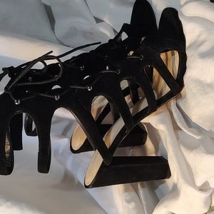 NINE WEST Suede lace up gladiator sandal